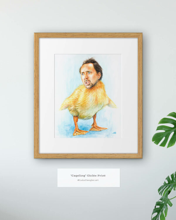 Nicolas Cage Duck Print Framed
