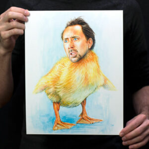 Nicolas Cage Duck Painting Print 11x14