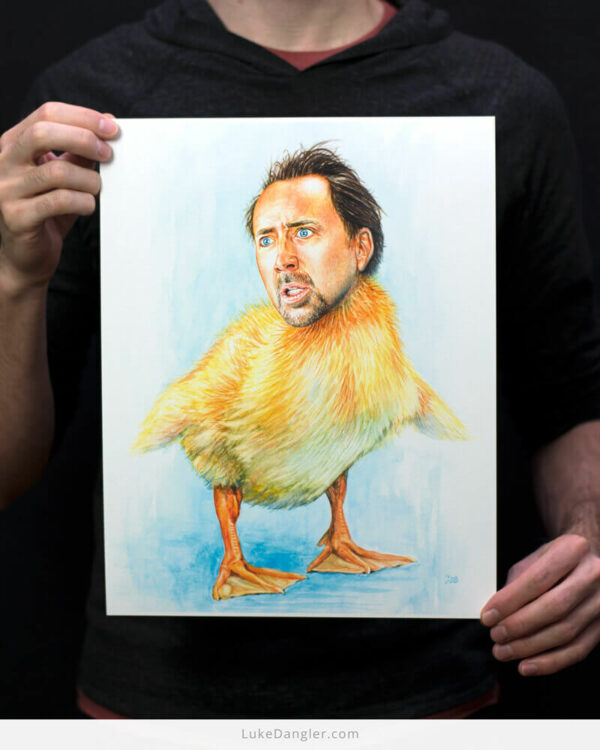Nicolas Cage Duck Painting Print 11x14