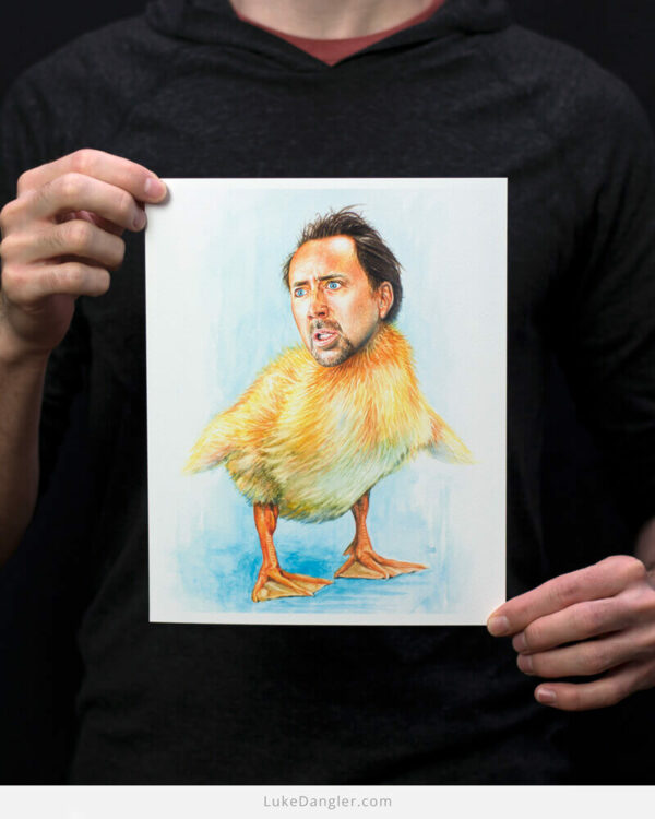 Nicolas Cage Duck Painting Print 8x10