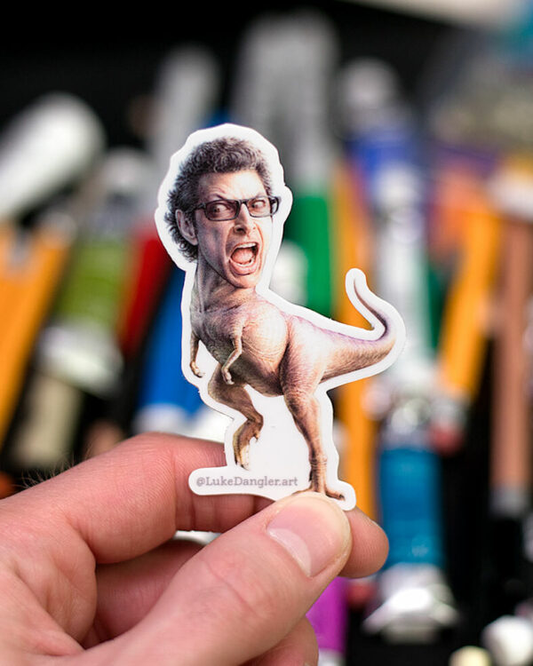 Jeff Goldblum Dinosaur Vinyl Sticker