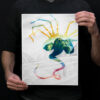 Alien Facehugger Watercolor Print 11x14