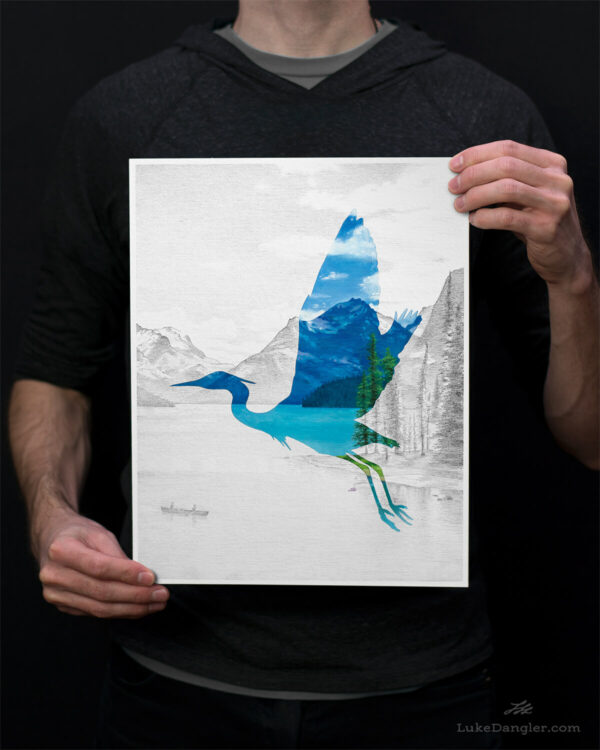 Great Blue Heron Print 11x14