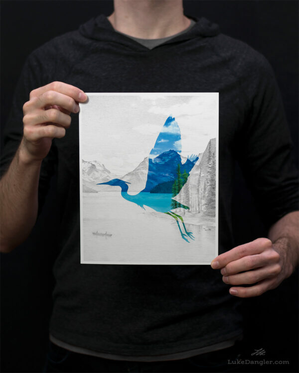 Great Blue Heron Print 8x10