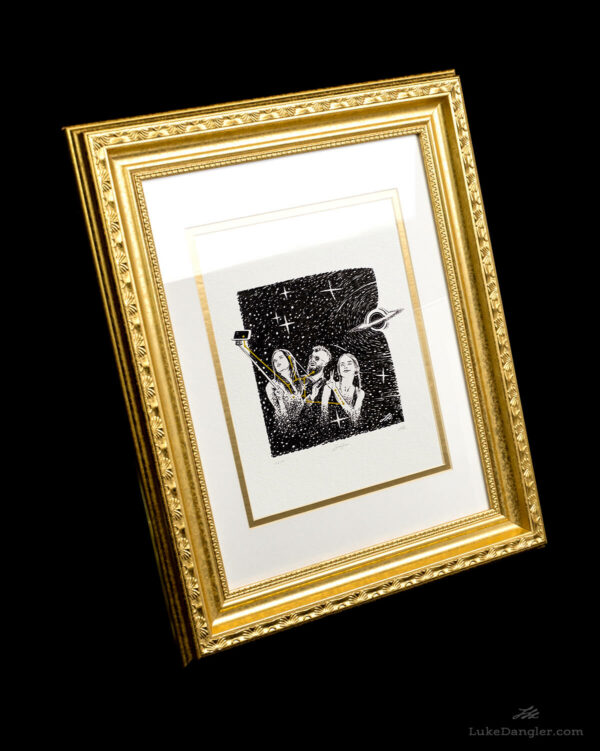Black Hole Selfie Constellation Print Framed Gold