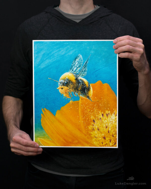 Bee Beard Watercolor Painting Beeard Print 11x14