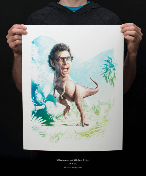 Jeff Goldblum Dinosaur Painting - Chaosaurus 16x20 print