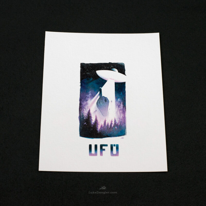 UFO Middle Finger FU Print