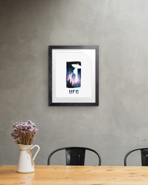 UFO Middle Finger FU Print Framed