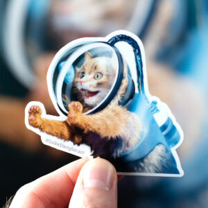 Space Cat Sticker - Orbit