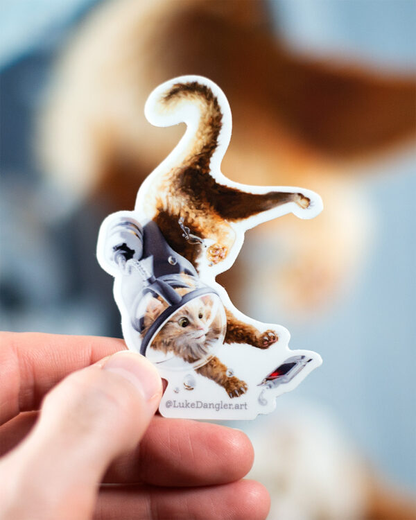 Space Cat Sticker - Intruder