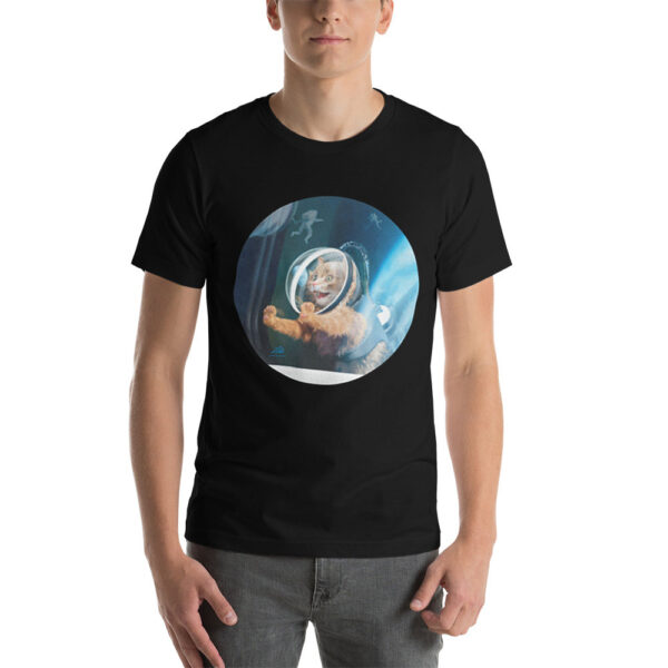Black Space Cat Shirt With "Orbit" Print