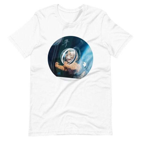 White Space Cat Shirt With "Orbit" Print - Flat