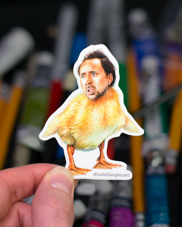 Nicolas Cage Duck Sticker