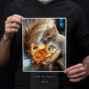 Squirrel Eating Pizza Print 8x10